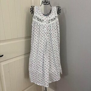 Vintage Ashley Taylor Floral Nightgown Size M 100% Cotton, Feminine, Warm